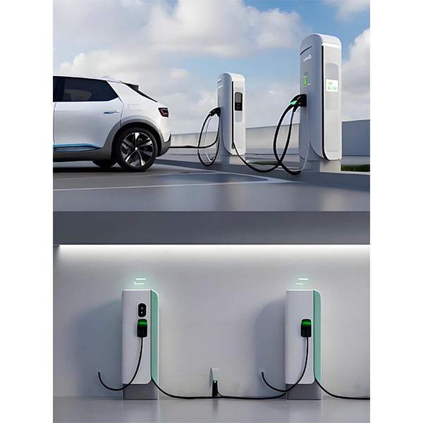 Outdoor charging station car charging